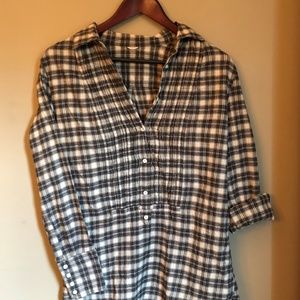 Black & White Plaid Flannel Tunic